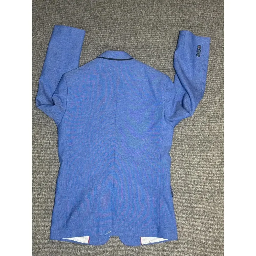 TOMMY HILFIGER Big Boys Textured & Stretch Suit Jacket Only Medium Blue- Size 12